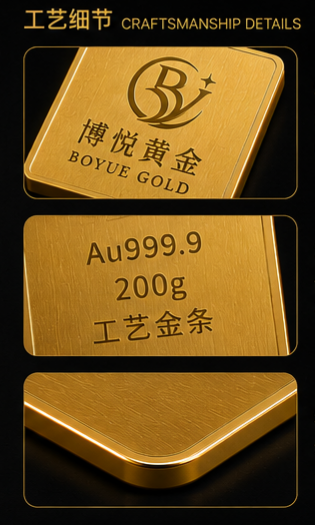 BOYUE GOLD · 200g Craftsmanship Gold Bar (Au999.9)