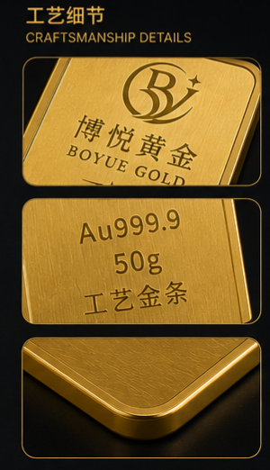 BOYUE GOLD · 50g Craftsmanship Gold Bar (Au999.9)